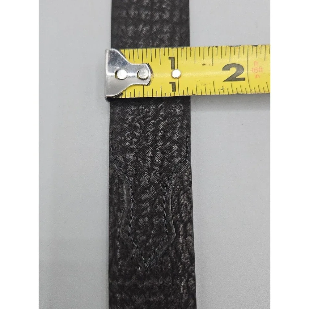 Crescent Leather Black Genuine Imported Shark Belt Size 38 1.25